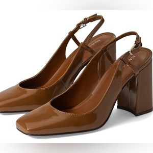 Marc Fisher Valana Brown Slingback Pumps